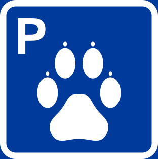Koiraparkki -kyltti alumiinikomposiittilevystä